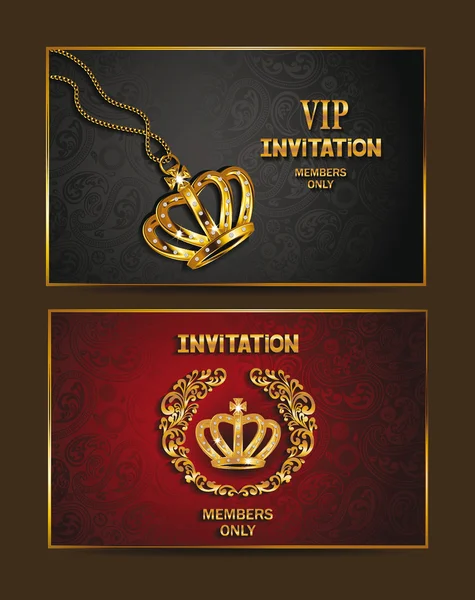 Conjunto de cartões VIP convite elegante Vetores De Stock Royalty-Free