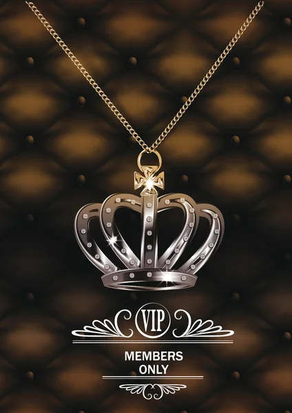 VIP-inbjudan elegant kort med krona och blommönster Royaltyfria Stockvektorer