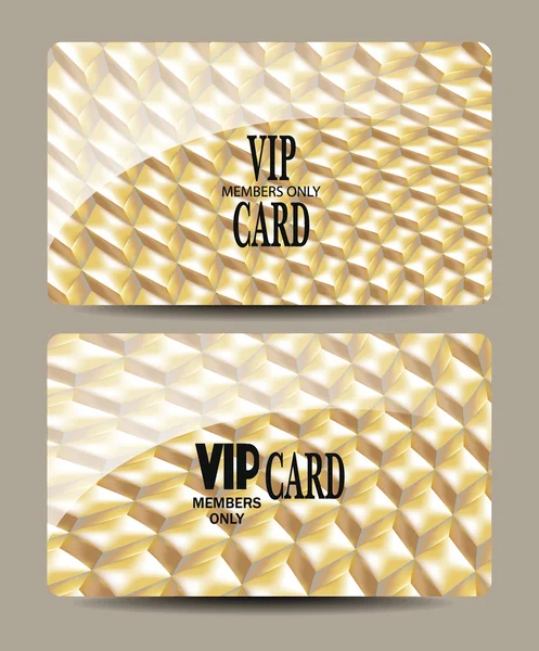 Vip cards with gold textured background — Stock Vector