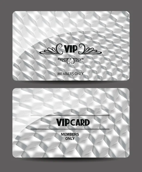 Cartes Vip avec fond texturé argenté — Image vectorielle