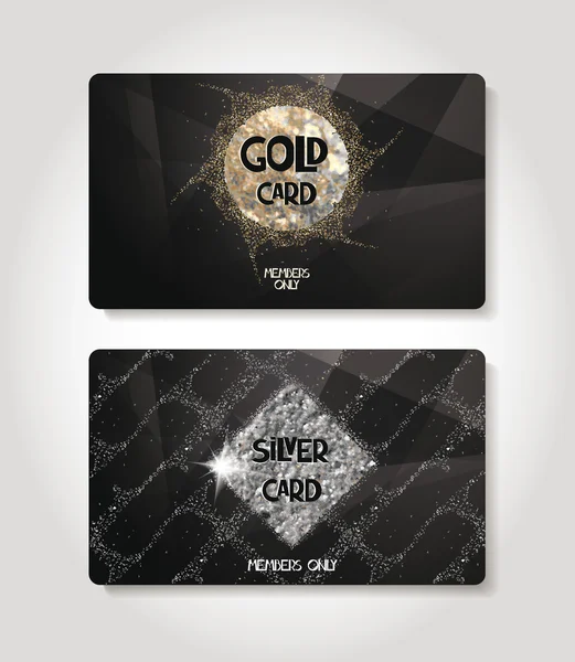 Gold and silver textured cards — Stock Vector