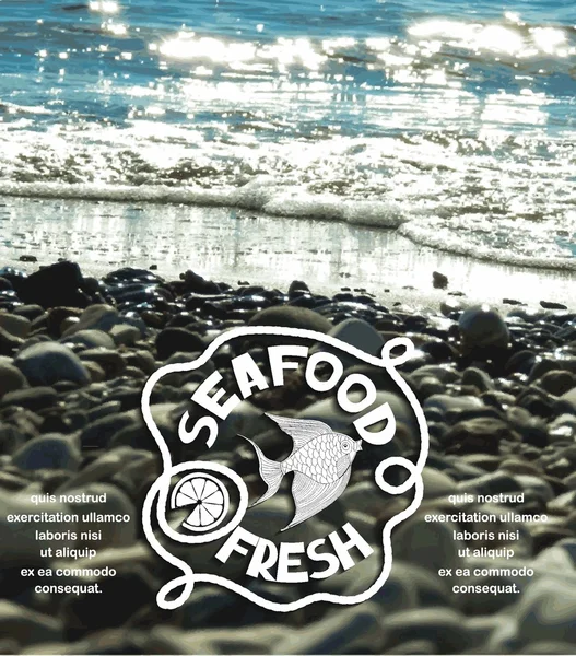 Banner de restaurante de comida de mar — Vector de stock