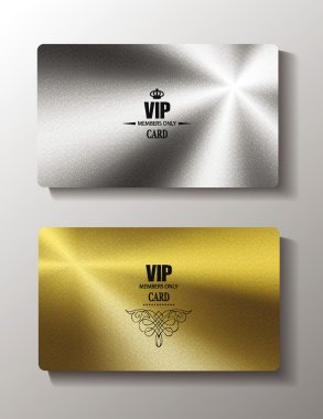 Vip cards with metal texture clipart