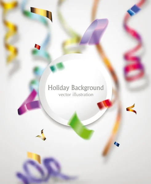 Colorful confetti and ribbons. Holiday background — Stock Vector
