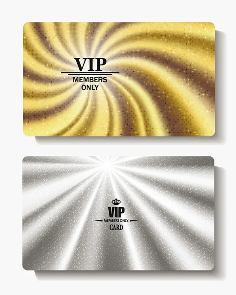 Cartes Vip texturées or et argent — Image vectorielle