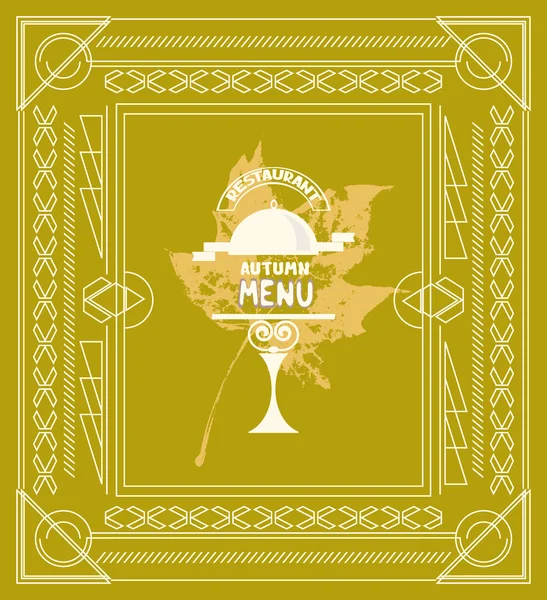 Осіннє меню для ресторану з кленовим листом на фоні — стоковий вектор