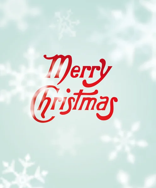 メリー クリスマスの文字と雪の結晶 — ストックベクタ