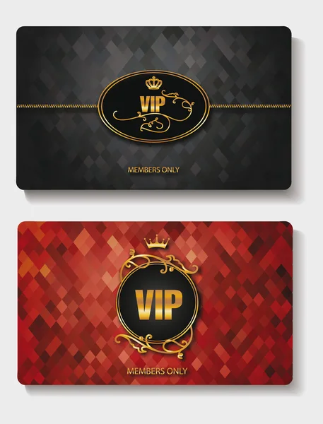 VIP κάρτες με rhombuses στο παρασκήνιο — Διανυσματικό Αρχείο
