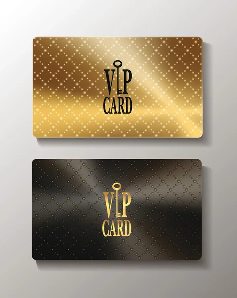 Χρυσό μεταλλικό ελαστικοποιημένων κάρτες — Διανυσματικό Αρχείο