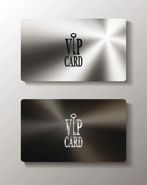 Tarjetas vip texturizadas de plata o platino — Vector de stock