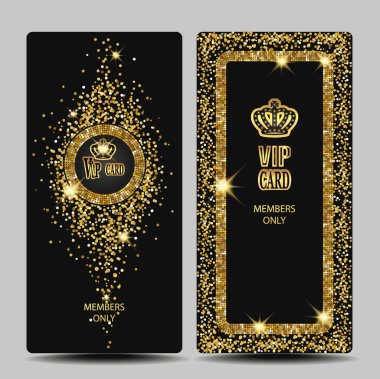 Parlak VIP dikey gold kartlar