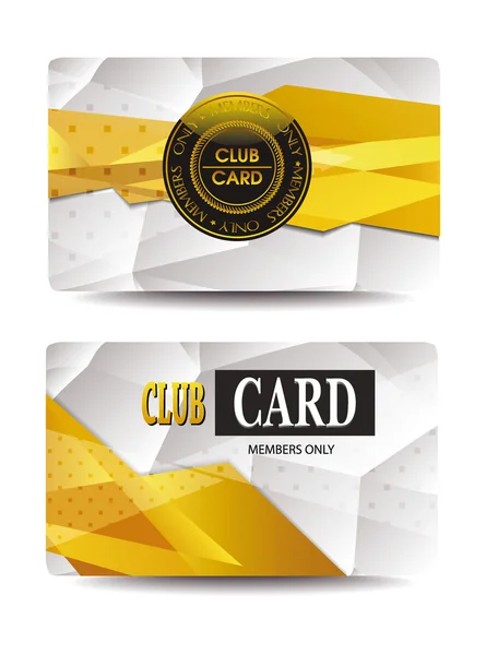 Club cards with polygonal design elements — Stock Vector