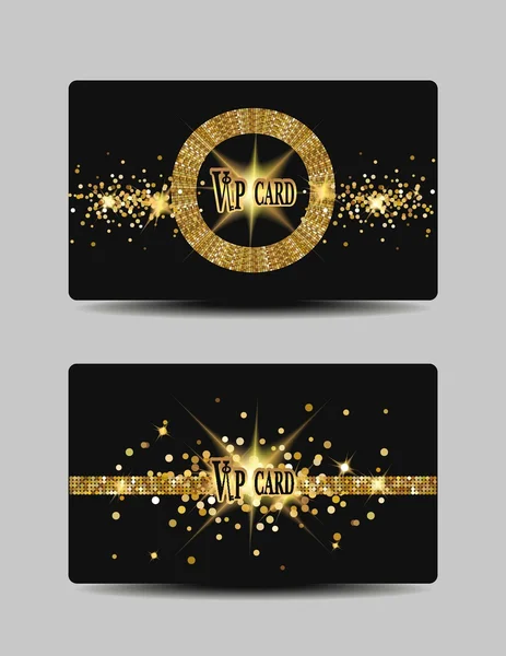 Cartões de ouro VIP brilhantes —  Vetores de Stock