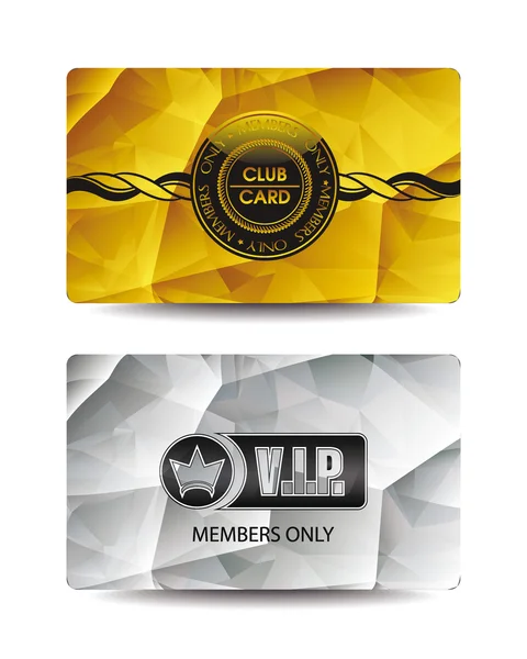 Gold and silver VIP cards. Polygonal. Vector illustration — Stock Vector