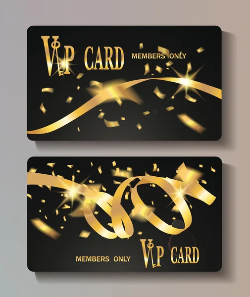 Vip cards with shiny ticker tape — Stock Vector