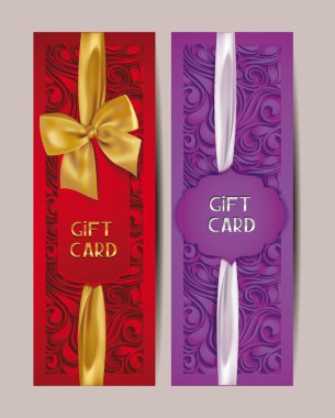 Çiçek tasarım ve ipek kurdele ile zarif dikey hediye kartı