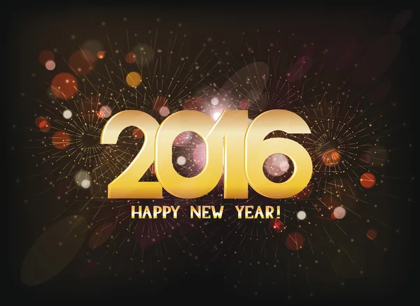 Novoroční ohňostroj na pozadí 2016 — Stockový vektor