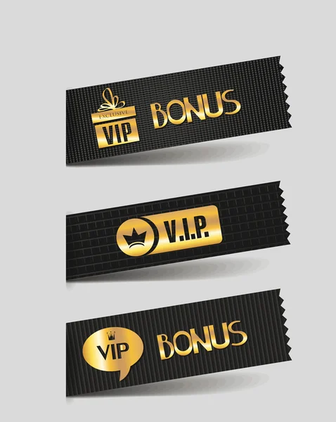 Conjunto de etiquetas VIP têxteis —  Vetores de Stock