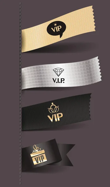 Conjunto de etiquetas textiles Vip — Vector de stock