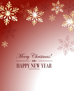 Zarif kırmızı arka plan ile altın kar tanesi dokulu