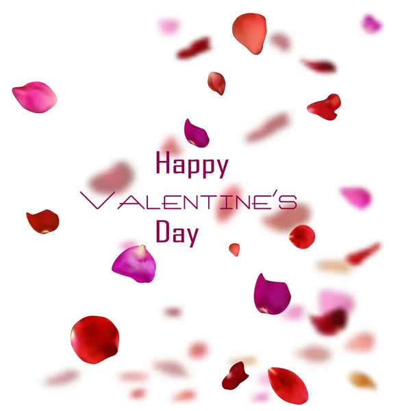 Happy Valentine's Day background with rose petals — Stock Vector