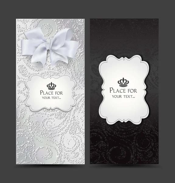 Cartões elegantes com design floral — Vetor de Stock