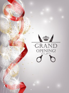 Parlak açılış arka plan kırmızı kurdele ile