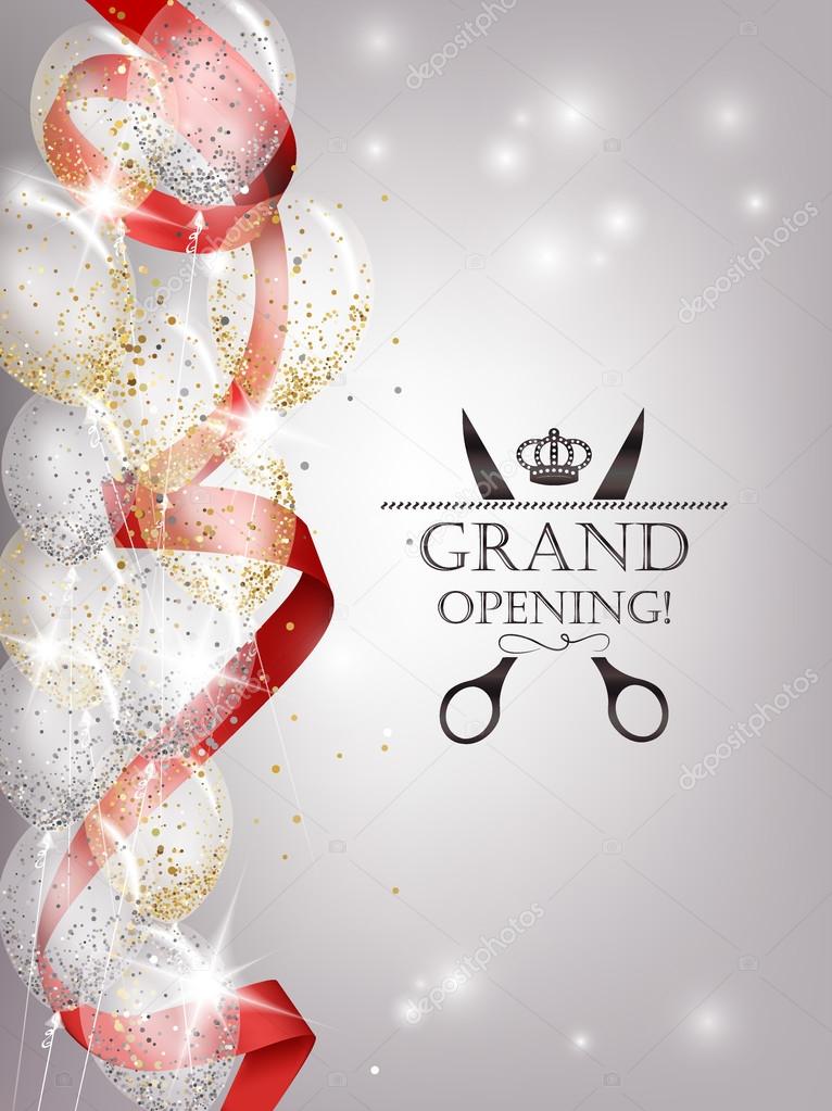 Shiny grand opening background with red ribbon Stock Vector Image by  ©Happymia #94368948