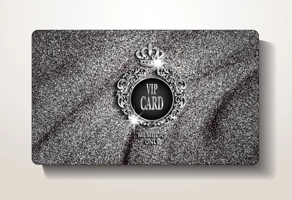 VIP card with silver folded texture — Stock Vector