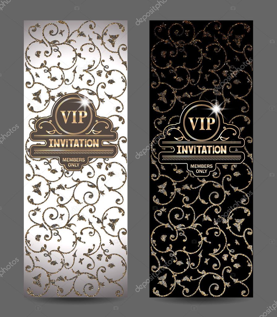 Gold cards with floral background