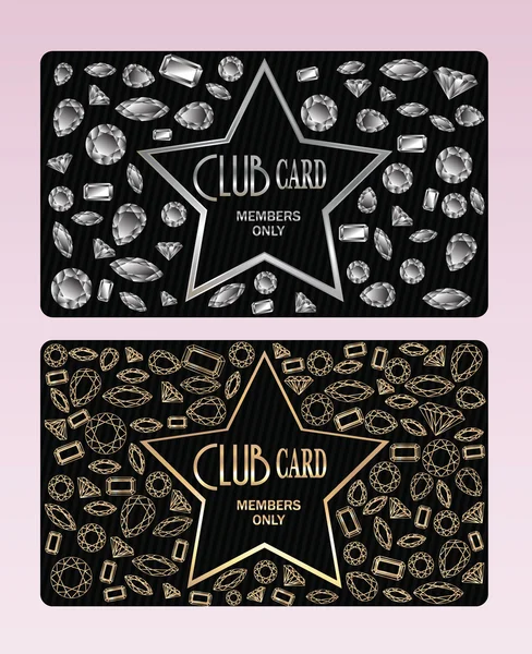 Club tarjetas texturizadas con diamantes Ilustraciones de stock libres de derechos