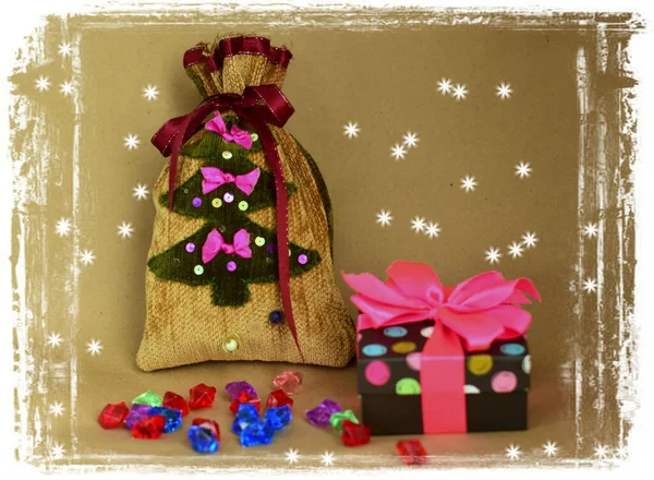 Bolsa Regalo Navidad Árbol Navidad — Foto de Stock