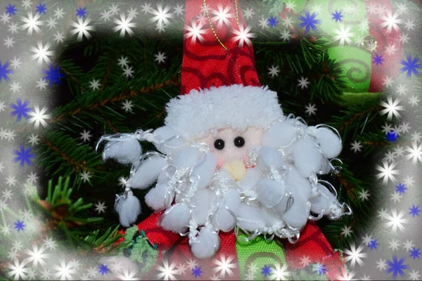 Kerstman Kerstboom Decoraties — Stockfoto