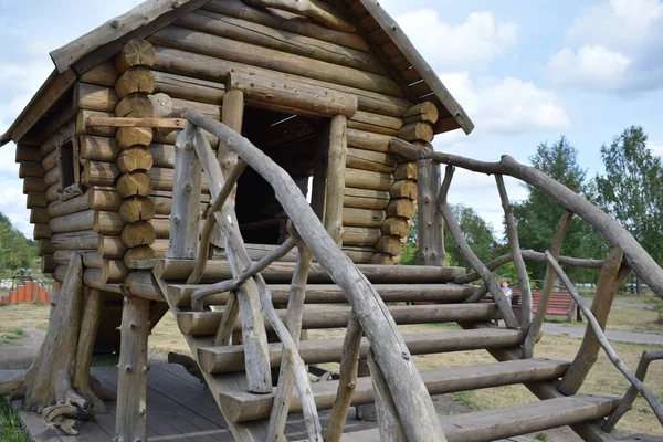 Children Wooden House Playground — Stock Photo, Image