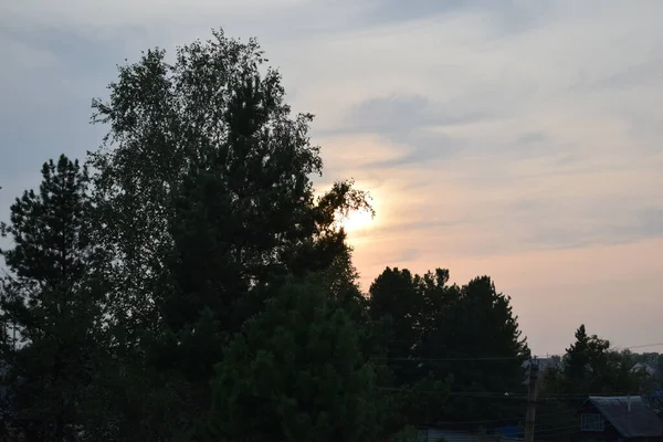 Der Sonnenuntergang Eine Ruhige Nacht — Stockfoto