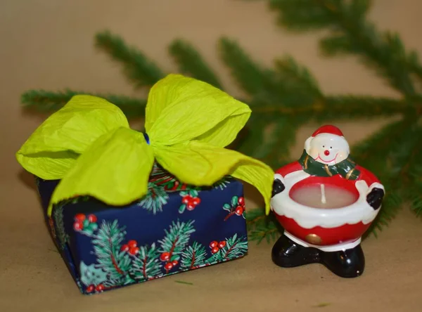 Boneco Neve Decoração Presentes Natal — Fotografia de Stock
