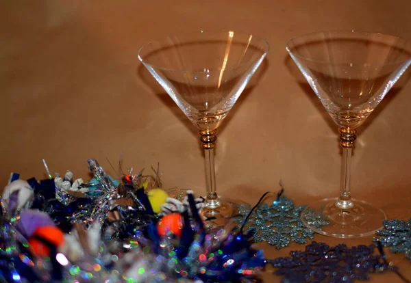 Drinkglazen Kerstdecor — Stockfoto