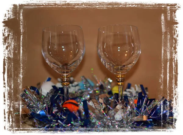 Vasos Bebida Decoración Navidad — Foto de Stock