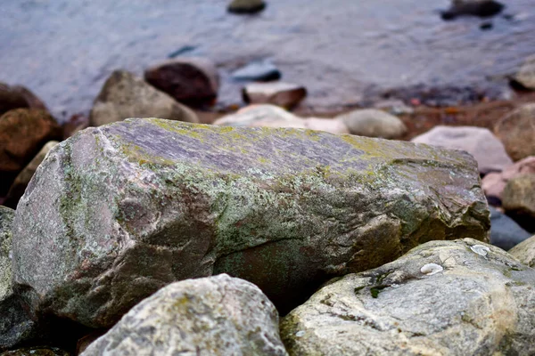 colored stones on the seashore