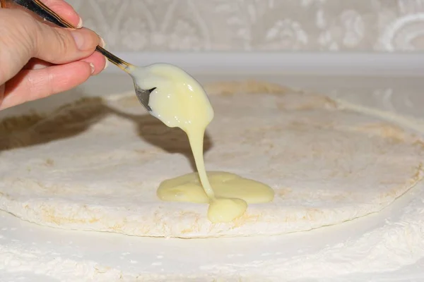 Солодка Начинка Масляного Торта — стокове фото