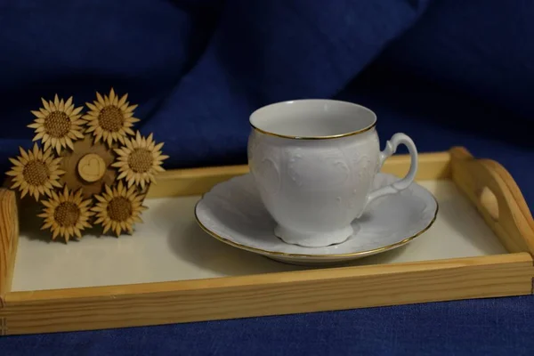 Чашка Блюдце Чая — стоковое фото