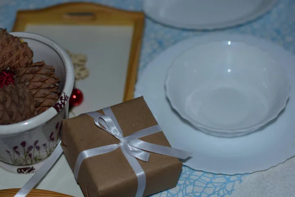 Table Setting Christmas Serving — Stock Photo, Image