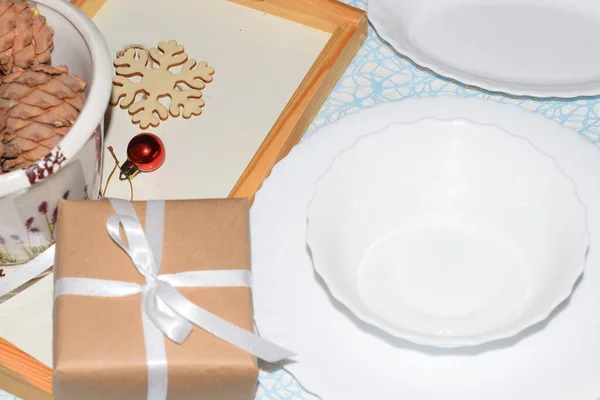 Table Setting Christmas Serving — Stock Photo, Image