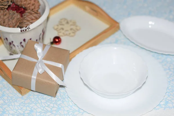 Table Setting Christmas Serving — Stock Photo, Image