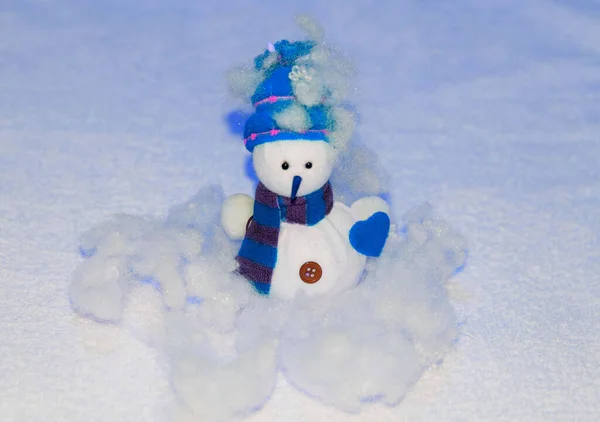 Fond Noël Bonhomme Neige Dans Neige — Photo