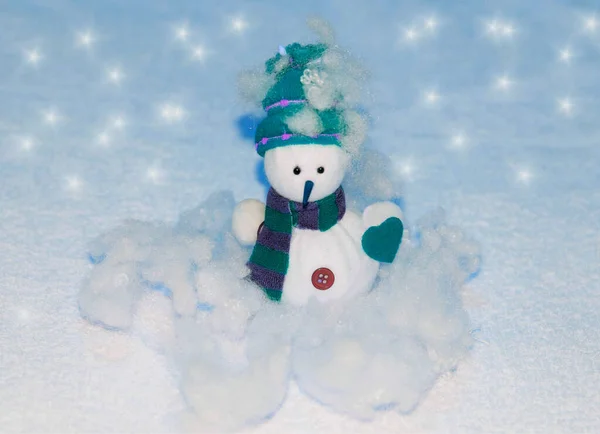 Boże Narodzenie Tło Bałwan Śniegu — Zdjęcie stockowe