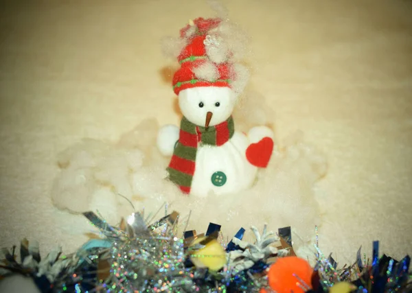 Weihnachten Hintergrund Schneemann Schnee — Stockfoto