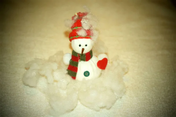 Weihnachten Hintergrund Schneemann Schnee — Stockfoto