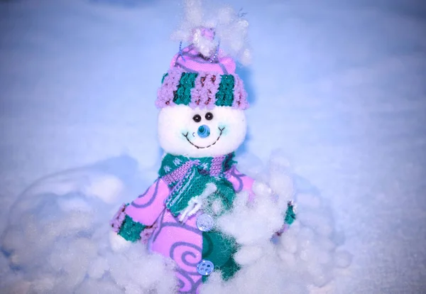 Karácsonyi Háttér Hóember Hóban — Stock Fotó