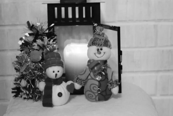 Christmas Background Fairy Snowmen — Stock Photo, Image